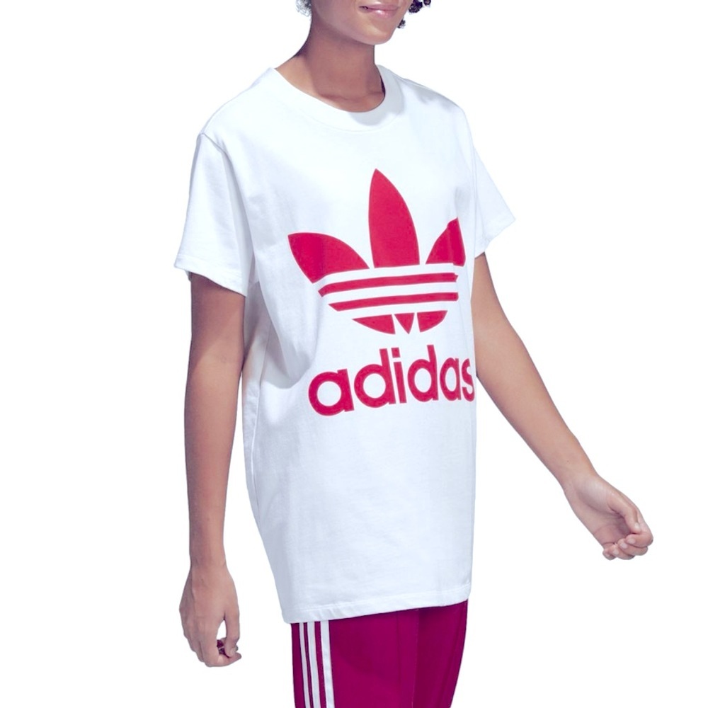 Adidas Originals White T-Shirt with Red Trefoil Logo - Picture 12 of 16
